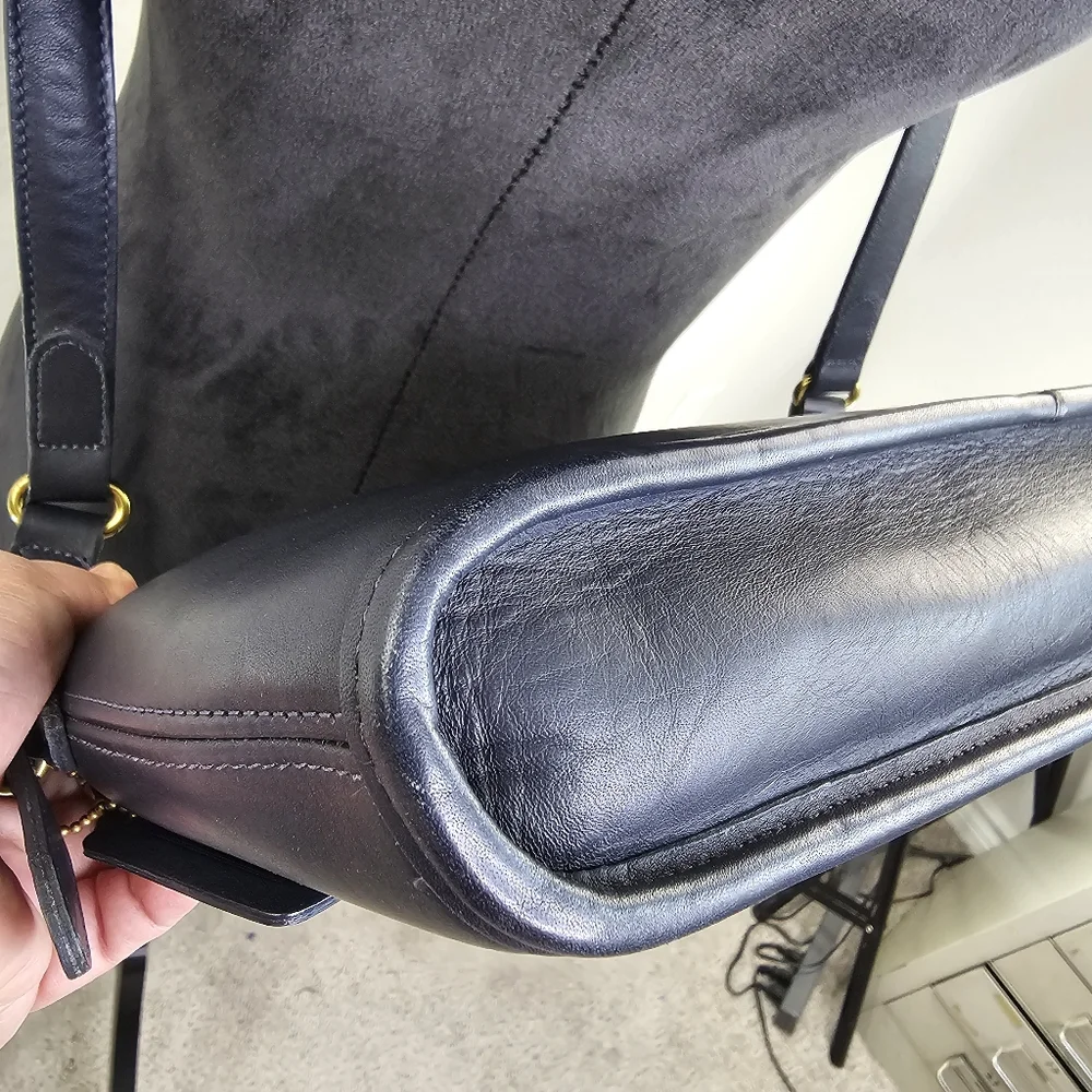 Coach VINTAGE 1998 Equesterian Slim navy Crossbody Shoulder Bag - Picture 11 of 16